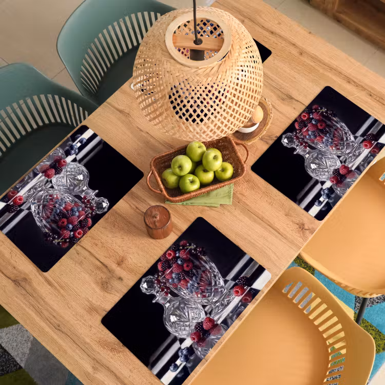Placemat - 6 stuks - Bessen - Kristal - Stilleven - Bessen - Kristal - Stilleven Placemat vinyl groot