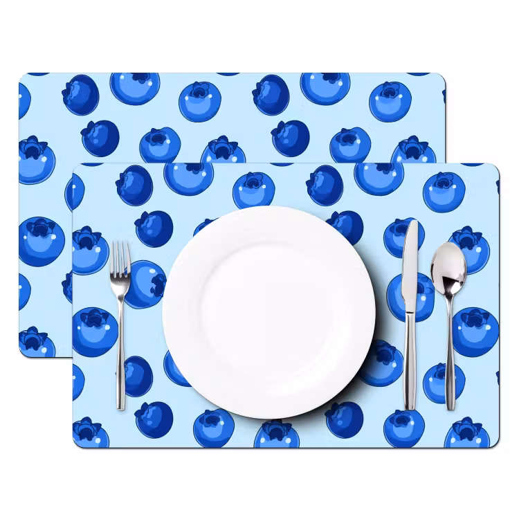 Bessen - Modern - Blauw Placemat vinyl groot 368 -zzsfeer2_Kitchenyeah-website