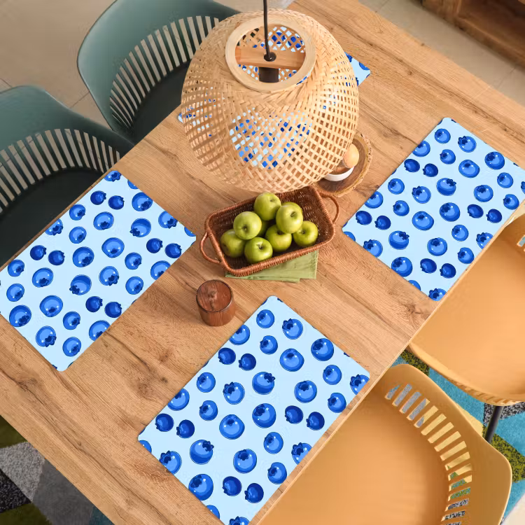 Bessen - Modern - Blauw Placemat vinyl groot 368 -zzsfeer5_Kitchenyeah-website
