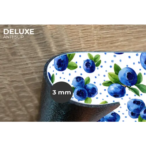 Bessen - Patroon - Blauw Placemat vinyl groot 368 -closeup