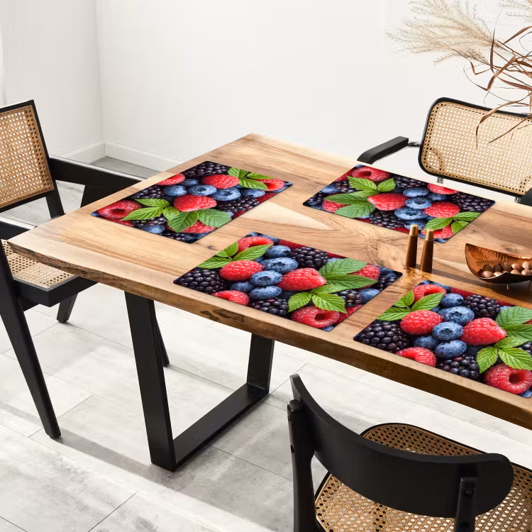 Bessen - Vers - Waterdruppels - Kleurrijk - Eten Placemat vinyl groot -zzsfeer4_Kitchenyeah-website