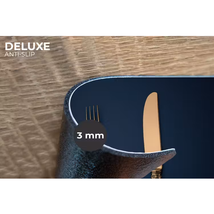 Bestek - Donkerblauw - Goud Placemat vinyl groot -closeup