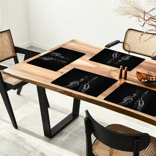 Bestek - Zwart - Wit Placemat vinyl groot -zzsfeer4_Kitchenyeah-website