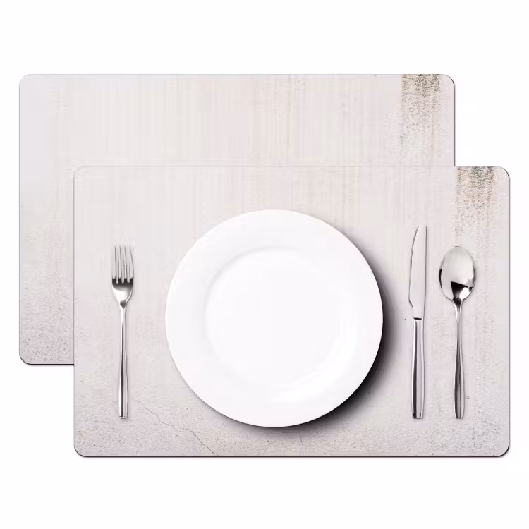 Beton - Muur - Wit Placemat vinyl groot -zzsfeer2_Kitchenyeah-website