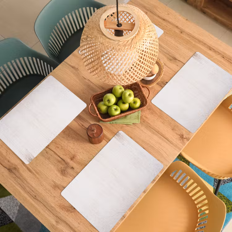 Beton - Muur - Wit Placemat vinyl groot -zzsfeer5_Kitchenyeah-website