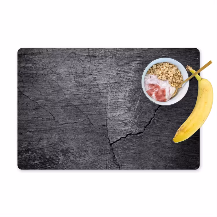 Beton - Zwart - Scheur Placemat vinyl groot -zzzproduct_Kitchenyeah-website
