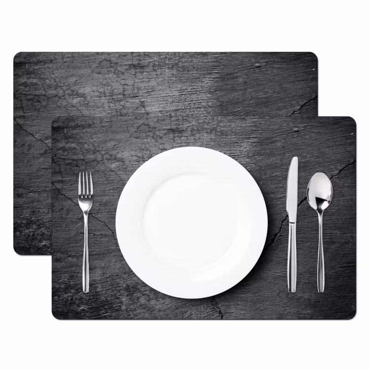 Beton - Zwart - Scheur Placemat vinyl groot -zzsfeer2_Kitchenyeah-website