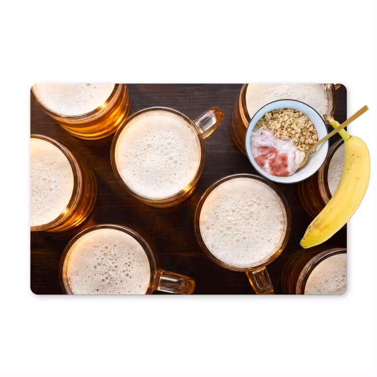 Bier - Glazen - Schuim - Hout - Drank Placemat vinyl groot -zzzproduct_Kitchenyeah-website