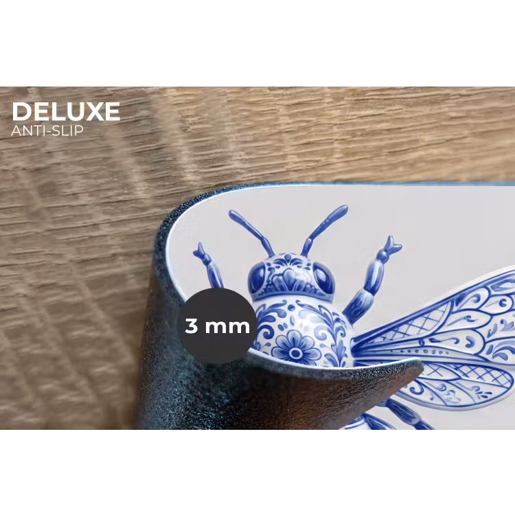 Bij - Modern - Delfts - Blauw Placemat vinyl groot -closeup