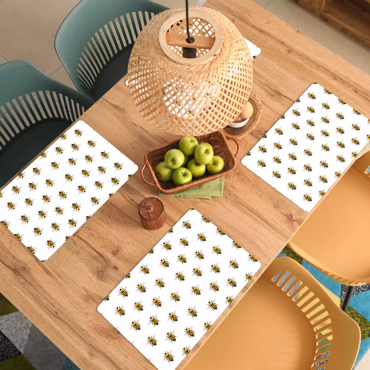 Bijen - Tijdloos - Wit Placemat vinyl groot 368 -zzsfeer5_Kitchenyeah-website