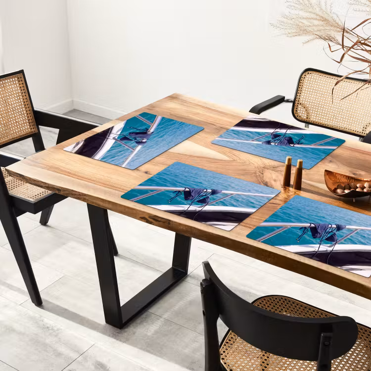 Bikini - Reling - Zee - Zomer - Blauw Placemat vinyl groot -zzsfeer4_Kitchenyeah-website