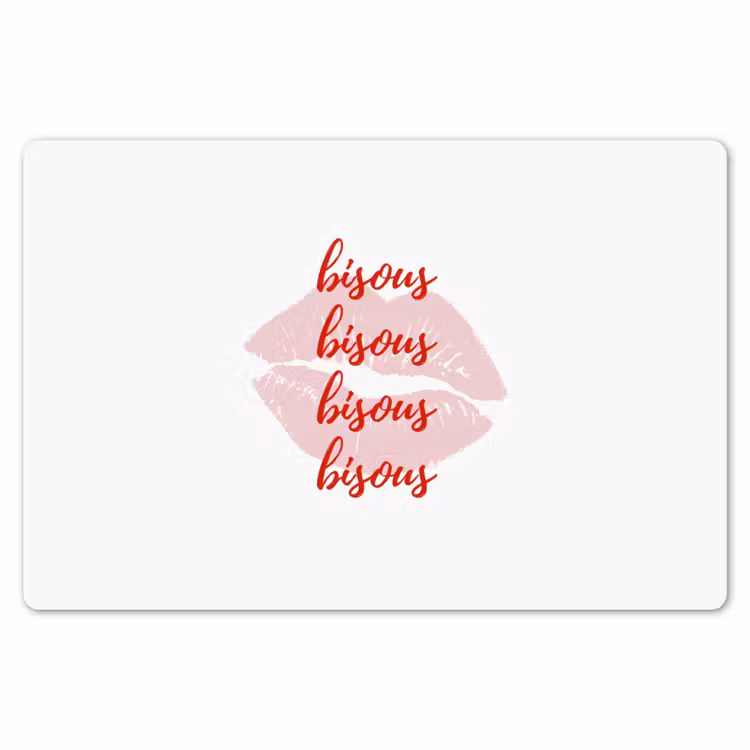 Bisous - Lip - Wit - Rood Placemat vinyl groot -zzsfeer1_Kitchenyeah-website