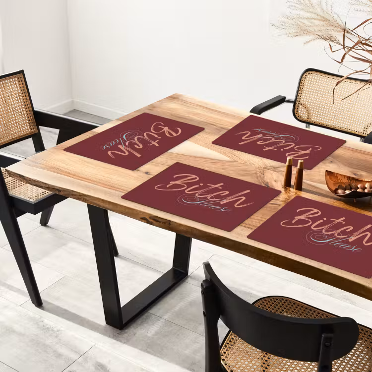Bitch please - Rood - Blauw Placemat vinyl groot -zzsfeer4_Kitchenyeah-website