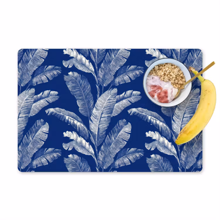 Blad - Palm - Blauw Placemat vinyl groot 368 -zzzproduct_Kitchenyeah-website