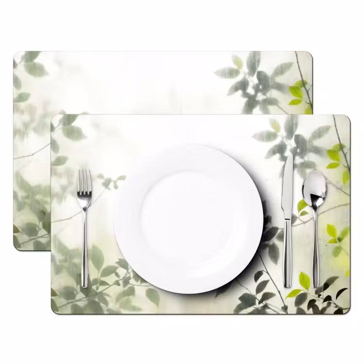 Blad - Schaduw - Natuur - Abstract - Groen Placemat vinyl groot -zzsfeer2_Kitchenyeah-website