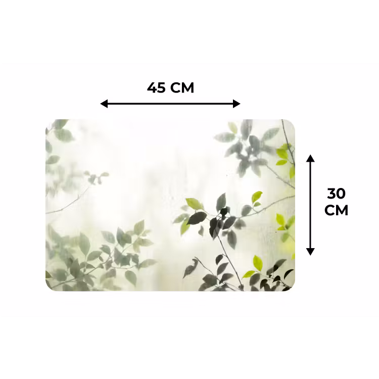 Blad - Schaduw - Natuur - Abstract - Groen Placemat vinyl groot -specs