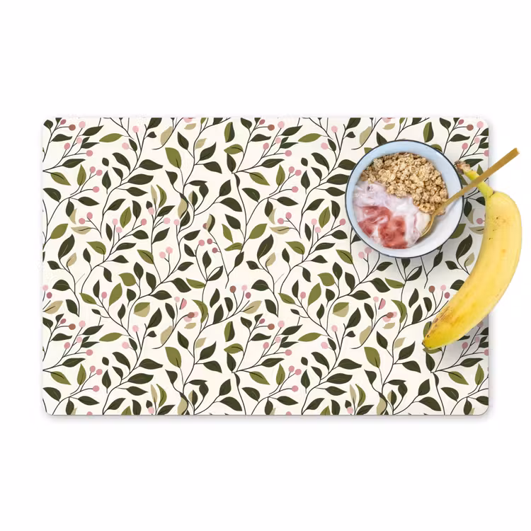 Bladeren - Bessen - Roze Placemat vinyl groot 368 -zzzproduct_Kitchenyeah-website