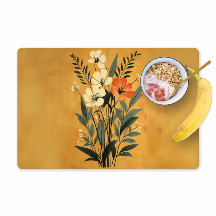 Bladeren - Boeket - Bloemen - Geel Placemat vinyl groot -zzzproduct_Kitchenyeah-website