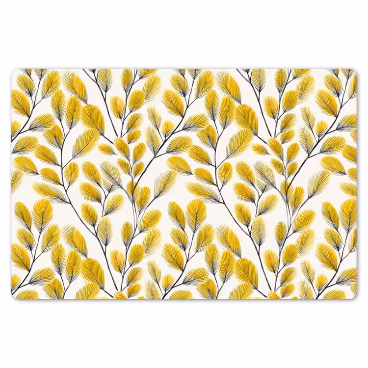 Bladeren - Botanisch - Elegant - Geel - Zwart Placemat vinyl groot 368 -zzsfeer1_Kitchenyeah-website