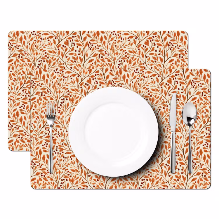 Bladeren - Botanisch  - Terracotta Placemat vinyl groot 368 -zzsfeer2_Kitchenyeah-website