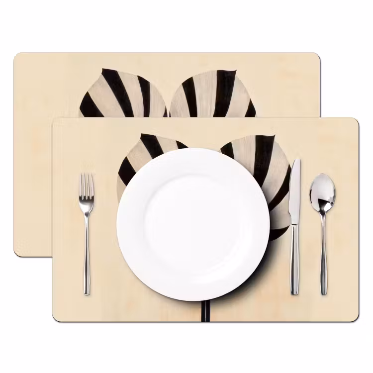 Bladeren - Gestreept - Stengel - Beige Placemat vinyl groot -zzsfeer2_Kitchenyeah-website