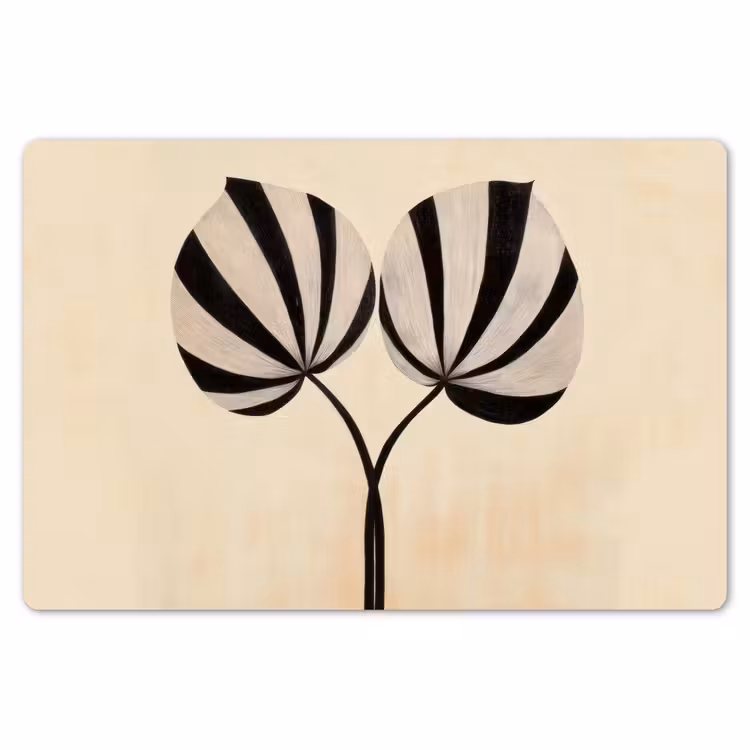Bladeren - Gestreept - Stengel - Beige Placemat vinyl groot -zzsfeer1_Kitchenyeah-website
