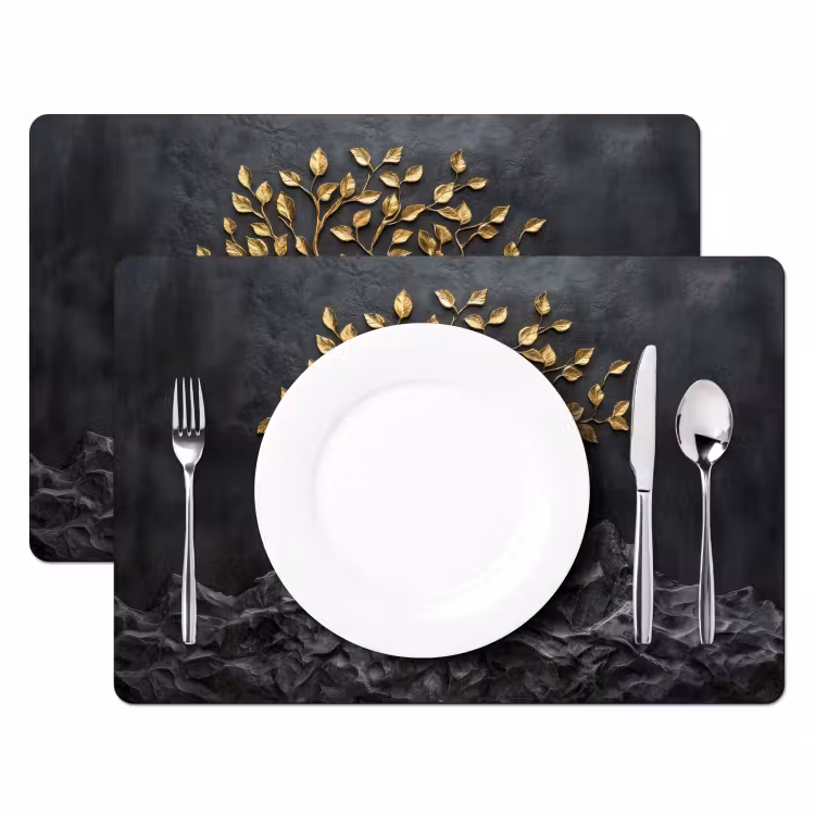 Bladeren - Goud - Boom - Rots Placemat vinyl groot -zzsfeer2_Kitchenyeah-website