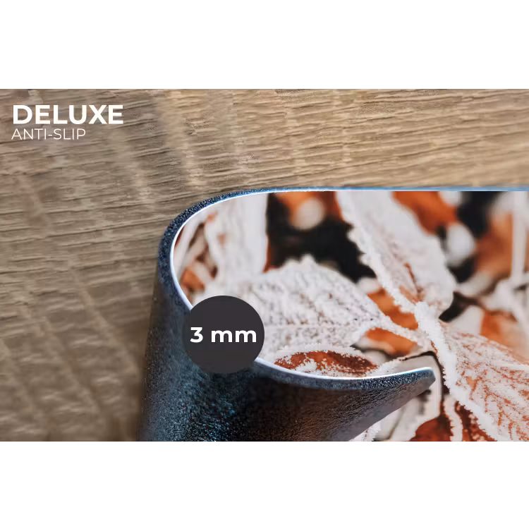 Bladeren - IJs - Winter - Natuur Placemat vinyl groot -closeup