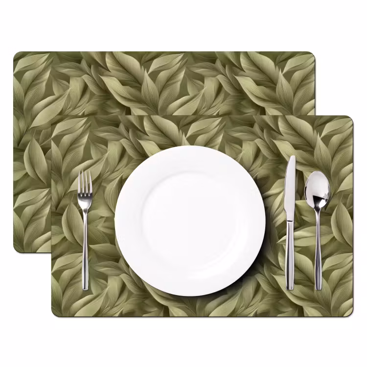 Bladeren - Modern - Groen Placemat vinyl groot 368 -zzsfeer2_Kitchenyeah-website
