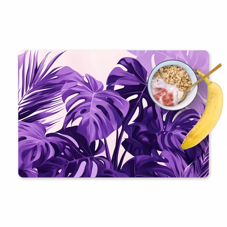 Bladeren - Paars - Tropisch - Abstract Placemat vinyl groot -zzzproduct_Kitchenyeah-website