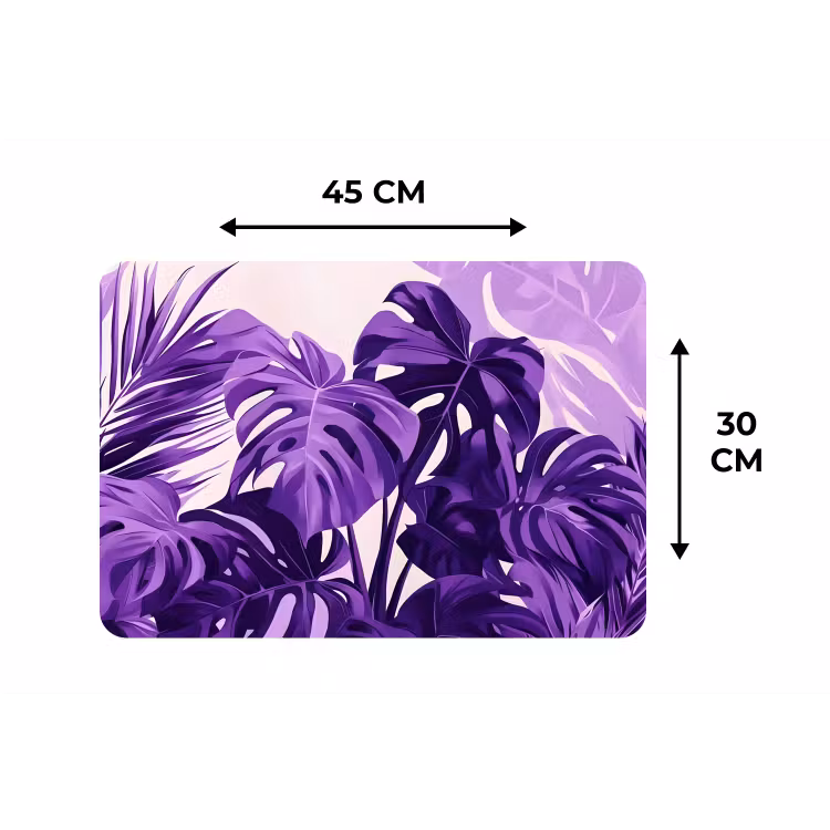 Bladeren - Paars - Tropisch - Abstract Placemat vinyl groot -specs