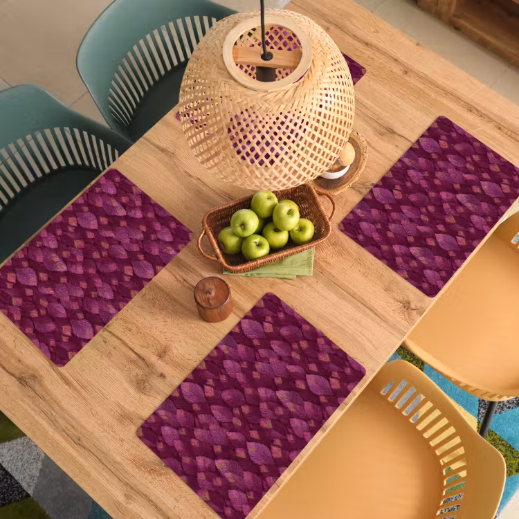 Bladeren - Patroon - Burgundy Placemat vinyl groot 368 -zzsfeer5_Kitchenyeah-website