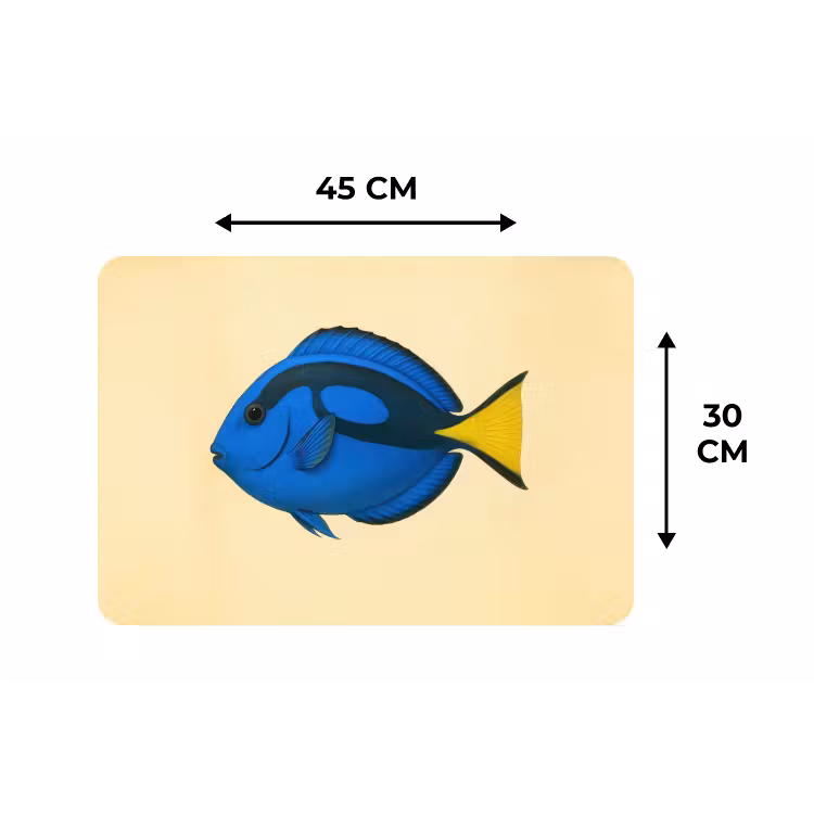 Blauw - Dory - Vis - Staartvin Placemat vinyl groot -specs