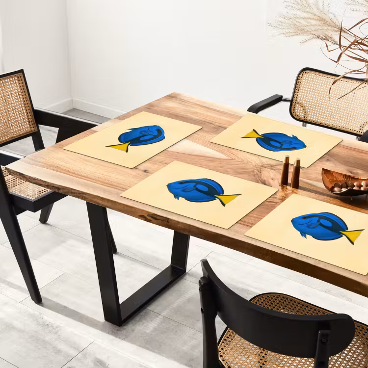 Blauw - Dory - Vis - Staartvin Placemat vinyl groot -zzsfeer4_Kitchenyeah-website