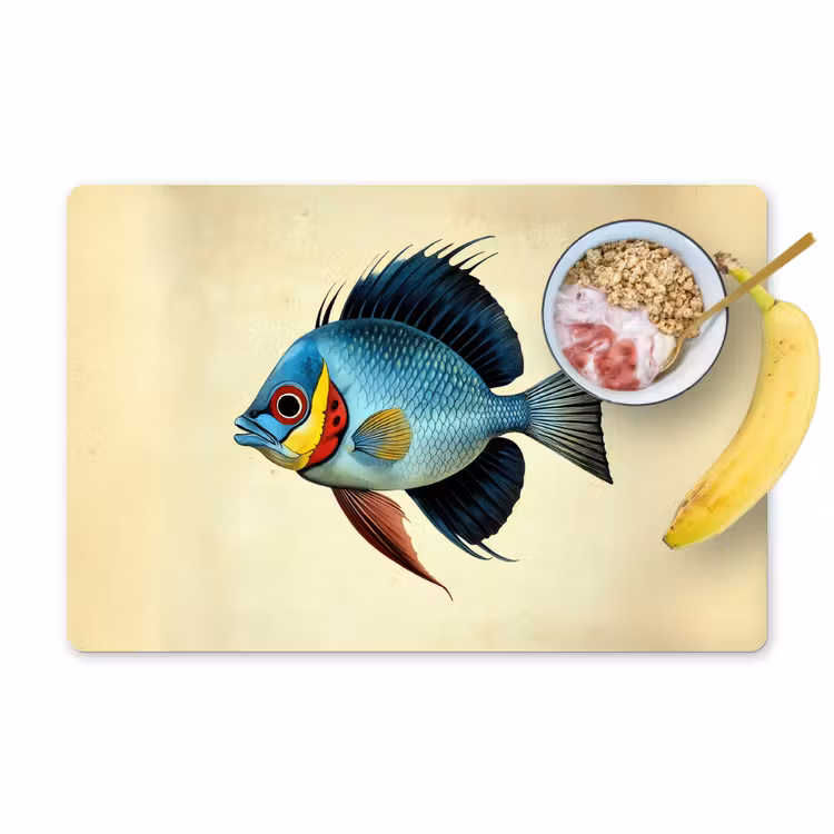 Blauw - Kieuwen - Vis - Illustratie Placemat vinyl groot -zzzproduct_Kitchenyeah-website