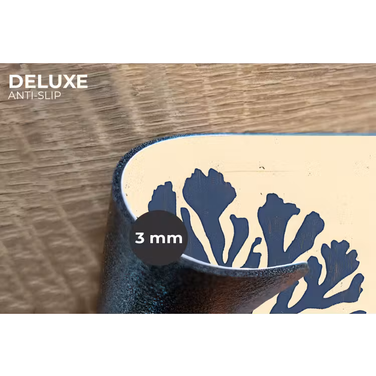 Blauw koraal - Vertakkingen - Beige Placemat vinyl groot -closeup