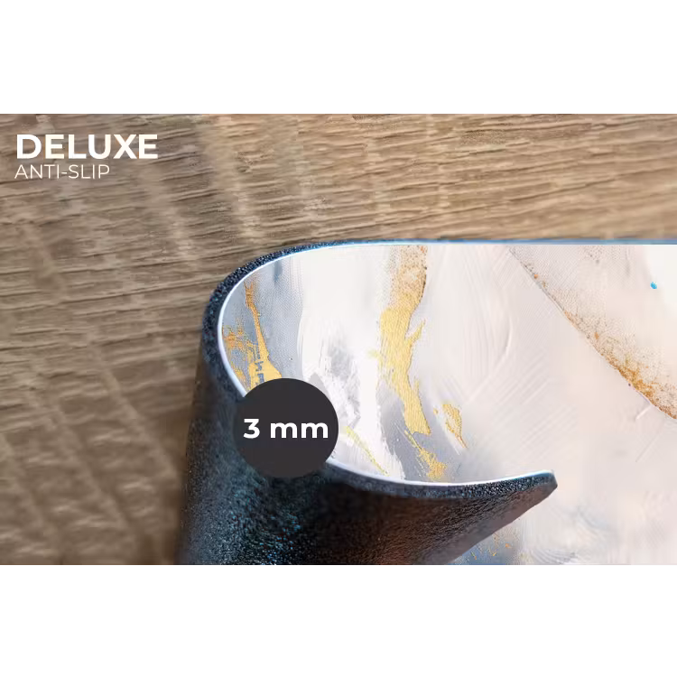 Blauw - Modern - Marmer - Abstract - Goud Placemat vinyl groot -closeup