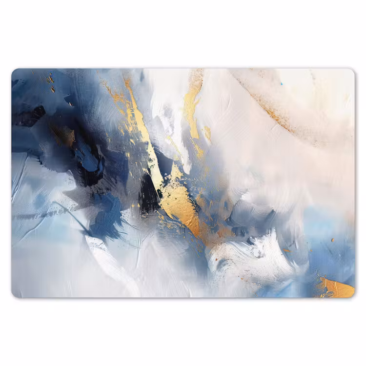 Blauw - Modern - Marmer - Abstract - Goud Placemat vinyl groot -zzsfeer1_Kitchenyeah-website