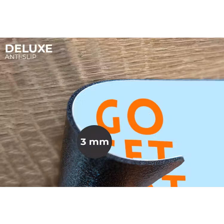 Blauw - Oranje - Tekst Placemat vinyl groot -closeup