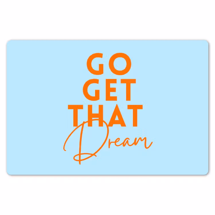 Blauw - Oranje - Tekst Placemat vinyl groot -zzsfeer1_Kitchenyeah-website