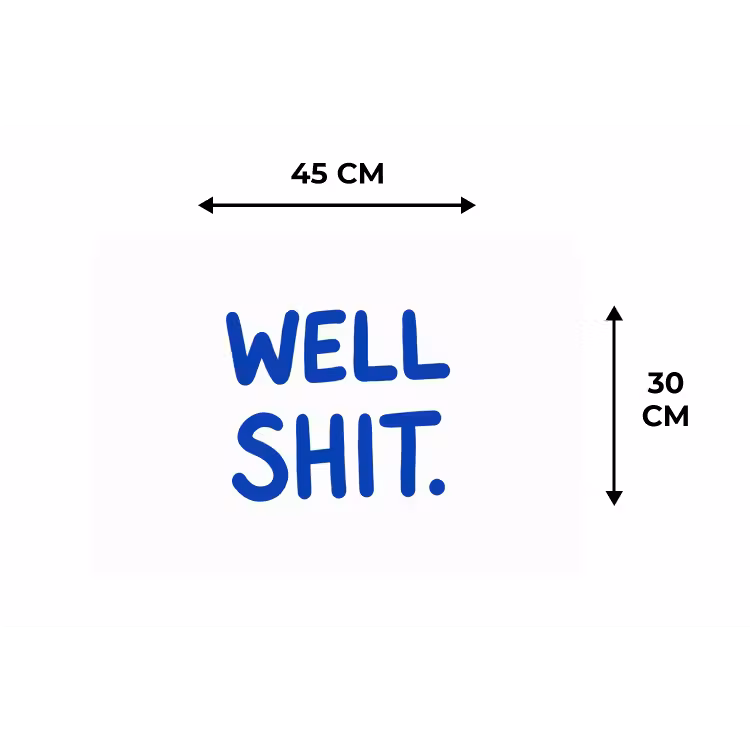 Blauw - Quote - Wit Placemat vinyl groot -specs