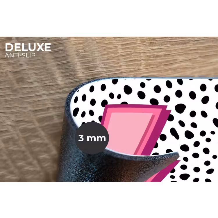 Bliksem - Roze - Stippen Placemat vinyl groot -closeup