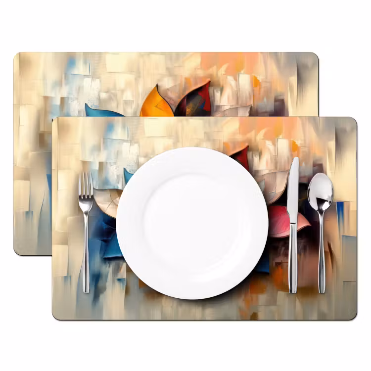 Bloem - Abstract - Kleurrijk - Bladeren Placemat vinyl groot -zzsfeer2_Kitchenyeah-website
