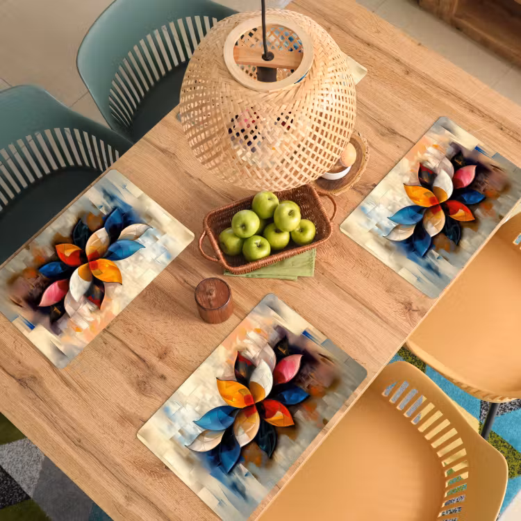 Bloem - Abstract - Kleurrijk - Bladeren Placemat vinyl groot -zzsfeer5_Kitchenyeah-website
