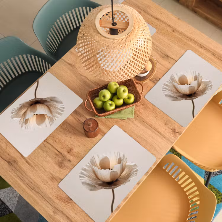 Bloem - Beige - Crème Placemat vinyl groot -zzsfeer5_Kitchenyeah-website