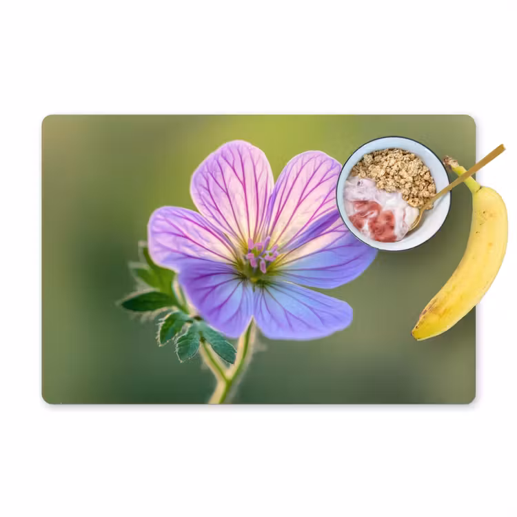 Bloem - Close up - Paars Placemat vinyl groot -zzzproduct_Kitchenyeah-website