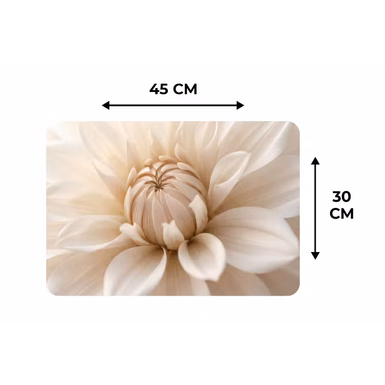 Bloem - Dahlia - Wit Placemat vinyl groot -specs