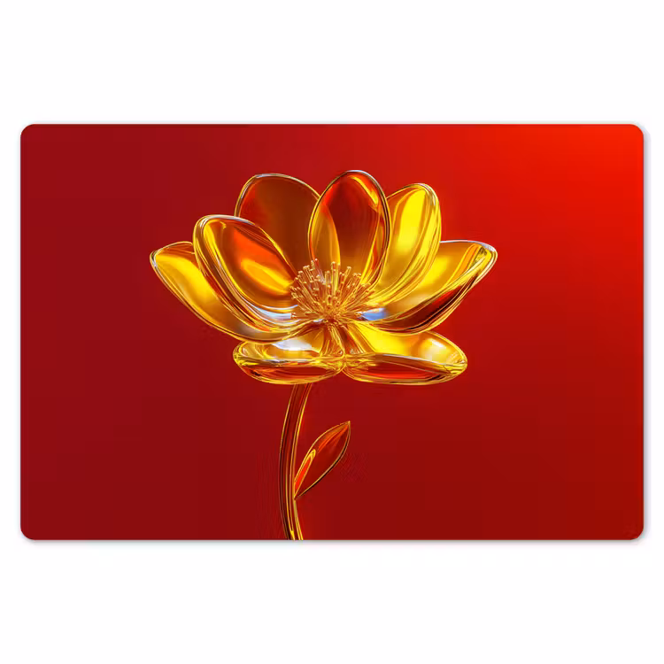 Bloem - Goud - Glazen Placemat vinyl groot -zzsfeer1_Kitchenyeah-website