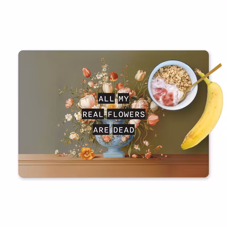 Bloem - Quote - Vintage - Art Placemat vinyl groot -zzzproduct_Kitchenyeah-website
