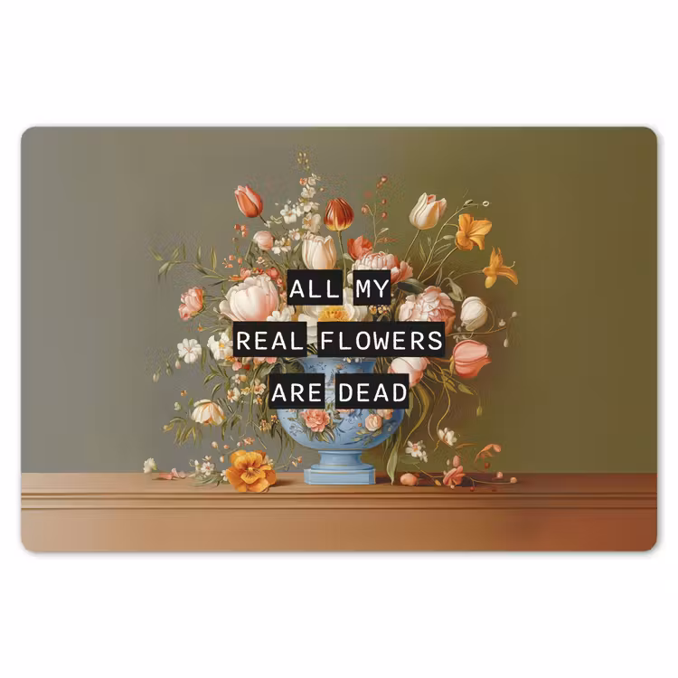 Bloem - Quote - Vintage - Art Placemat vinyl groot -zzsfeer1_Kitchenyeah-website